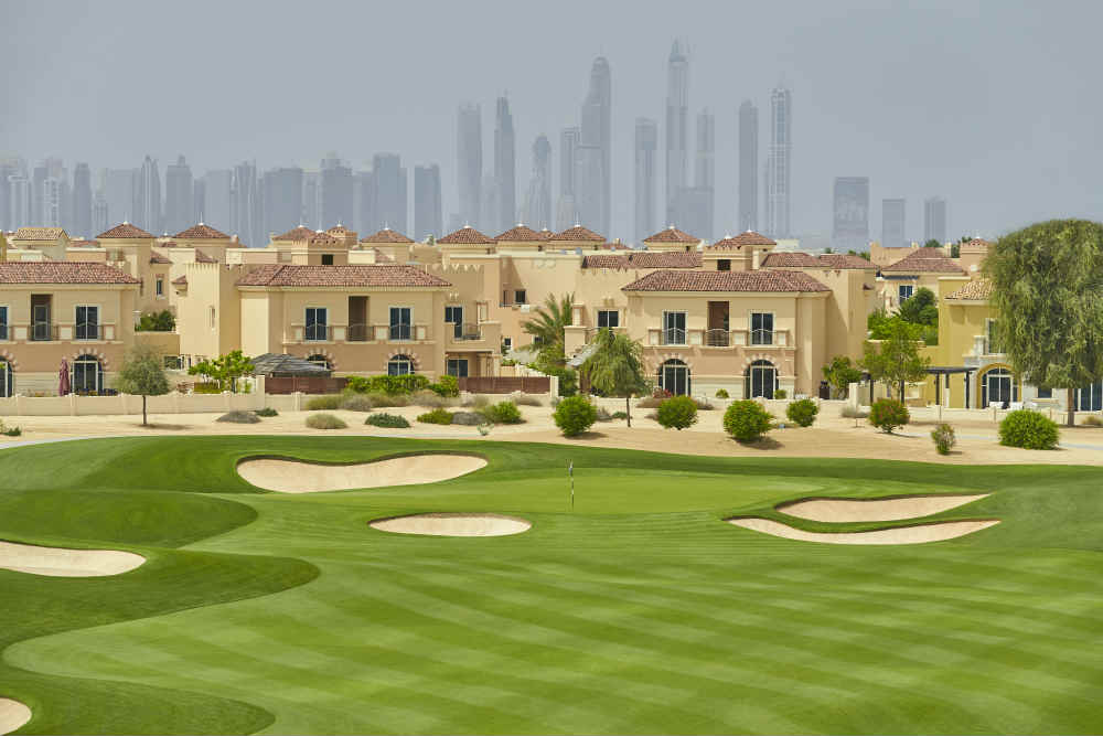Vue sur Dubai The Els Club golf à Dubai aux Emirats Arabes Unis